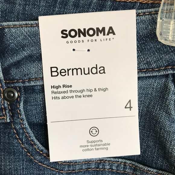 SONOMA High Rise Shorts Bermuda Jean Shorts Women’s Misses Size 4 NWT - Picture 4 of 15